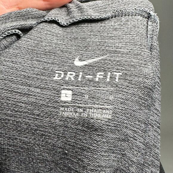 Nike Joggers Dark Grey Cotton Sweatpants Subtle Swoosh Dri Fit - Picture 4 of 5